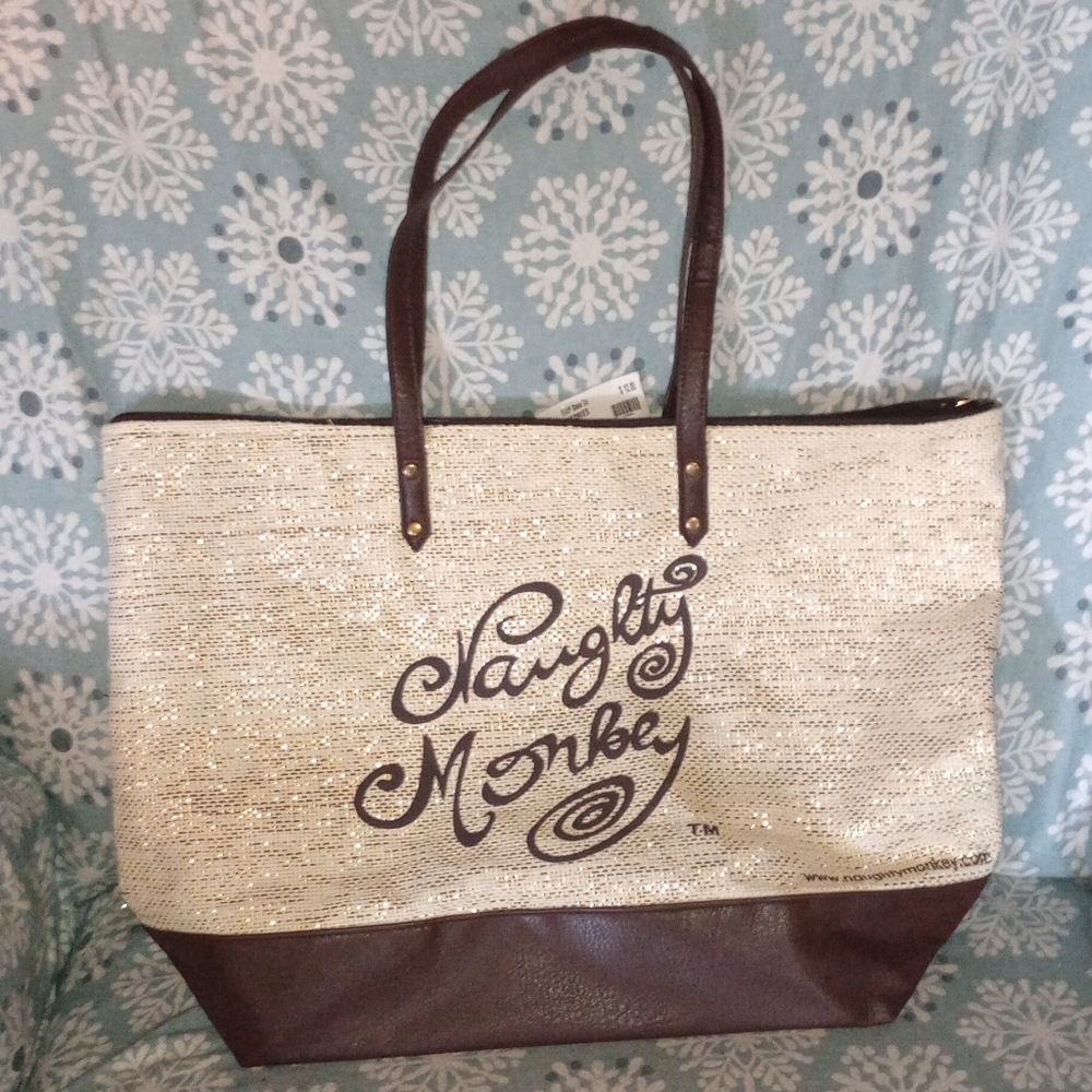 NEW (19X14) Naughty Monkey Tote Back